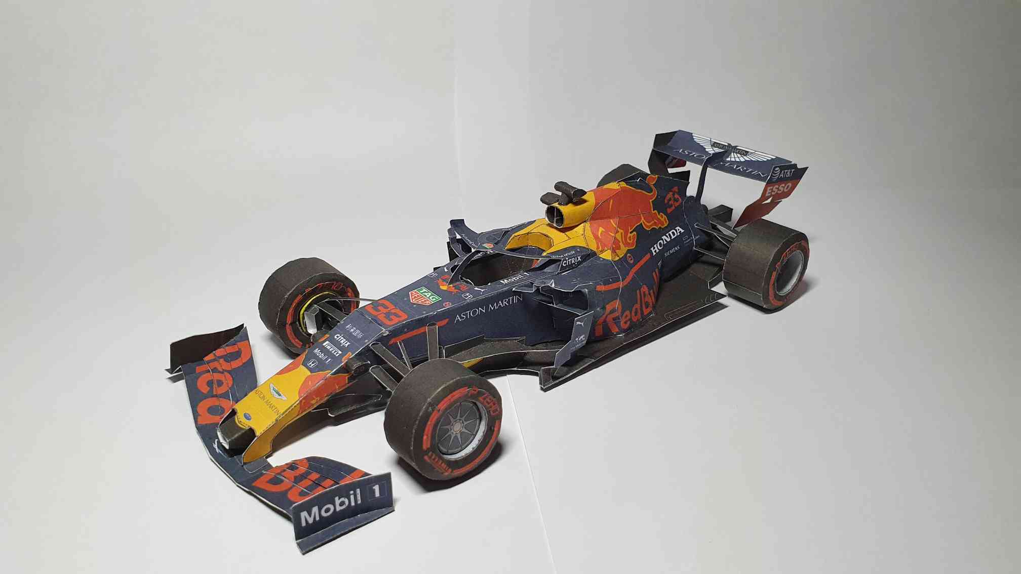 RB15 model 3 rb15 paper model, top-front-left view